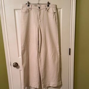 Anna Women's Wide Leg Cream Jeans